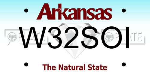 W32SOI Arkansas License Plate