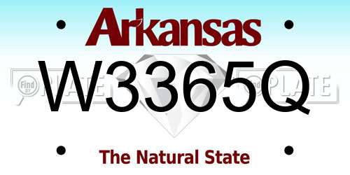 W3365Q Arkansas License Plate