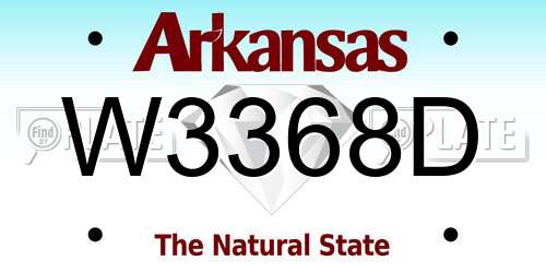 W3368D Arkansas License Plate