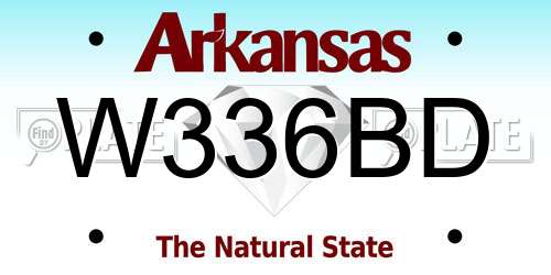 W336BD Arkansas License Plate