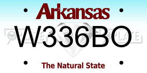 W336BO Arkansas License Plate