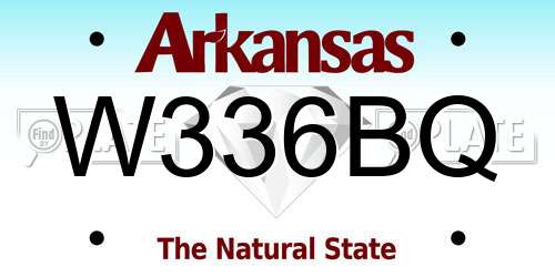 W336BQ Arkansas License Plate