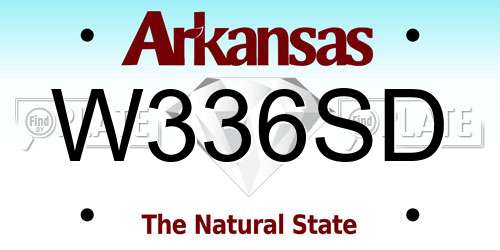 W336SD Arkansas License Plate