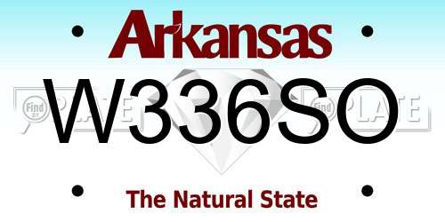 W336SO Arkansas License Plate