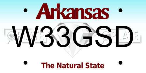 W33GSD Arkansas License Plate