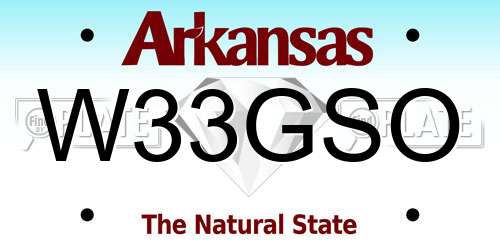 W33GSO Arkansas License Plate