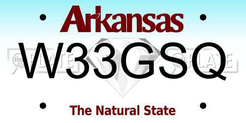 W33GSQ Arkansas License Plate