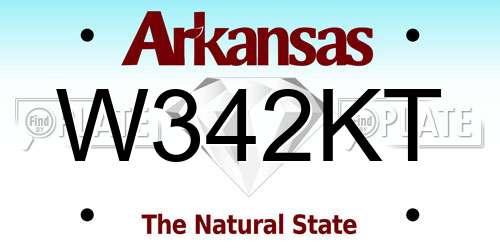 W342KT Arkansas License Plate