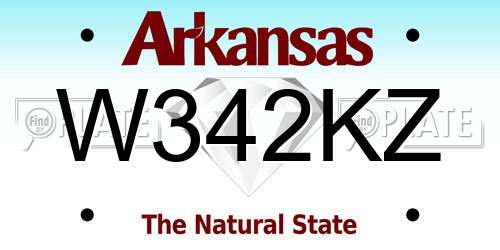 W342KZ Arkansas License Plate