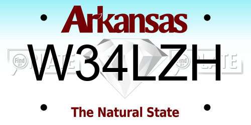 W34LZH Arkansas License Plate