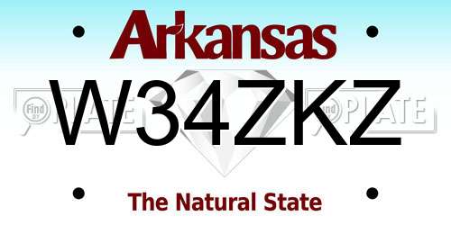 W34ZKZ Arkansas License Plate