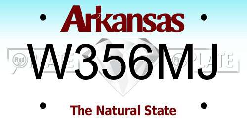W356MJ Arkansas License Plate
