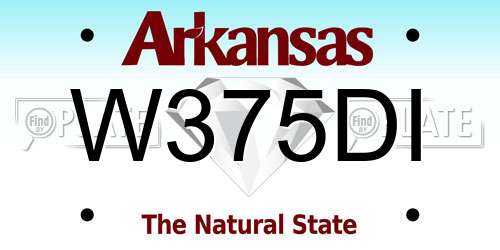 W375DI Arkansas License Plate