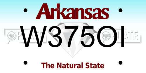 W375OI Arkansas License Plate