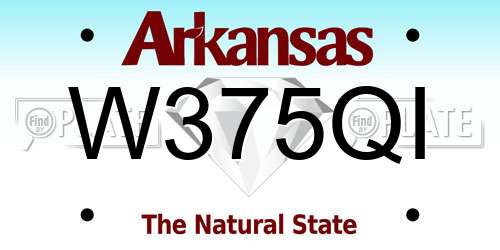 W375QI Arkansas License Plate