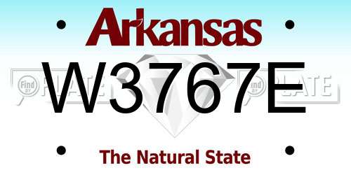 W3767E Arkansas License Plate