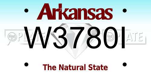 W3780I Arkansas License Plate