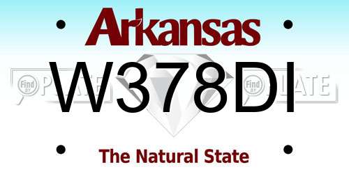 W378DI Arkansas License Plate