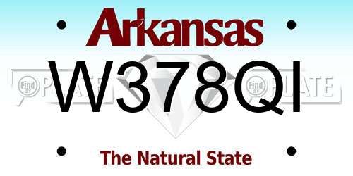 W378QI Arkansas License Plate