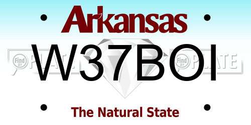 W37BOI Arkansas License Plate