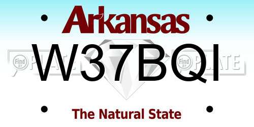 W37BQI Arkansas License Plate