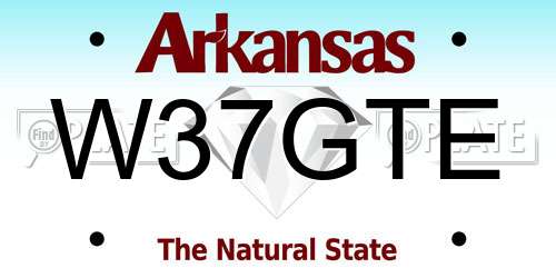 W37GTE Arkansas License Plate