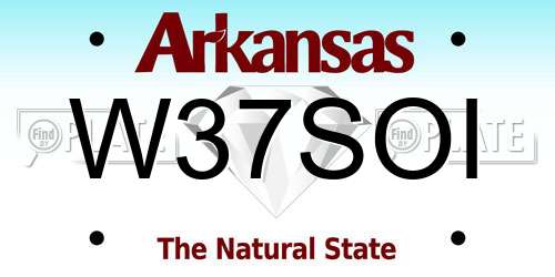 W37SOI Arkansas License Plate