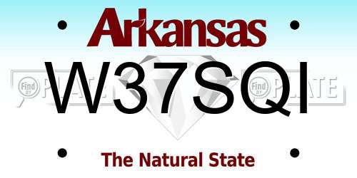 W37SQI Arkansas License Plate