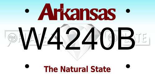 W4240B Arkansas License Plate