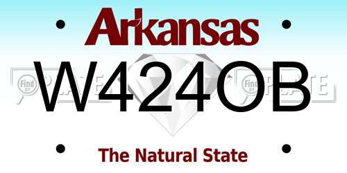 W424OB Arkansas License Plate