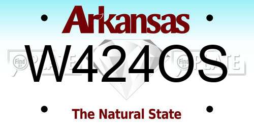 W424OS Arkansas License Plate