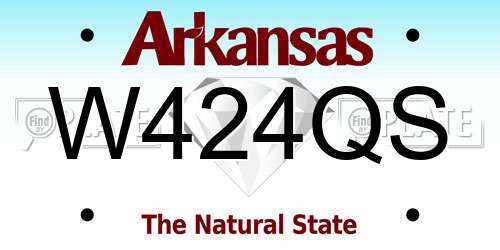 W424QS Arkansas License Plate