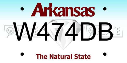 W474DB Arkansas License Plate