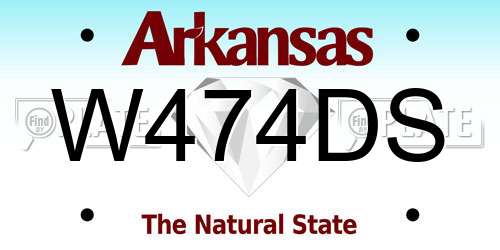 W474DS Arkansas License Plate