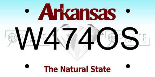 W474OS Arkansas License Plate