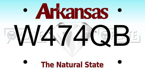 W474QB Arkansas License Plate