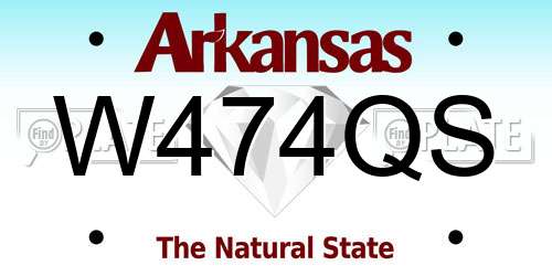 W474QS Arkansas License Plate