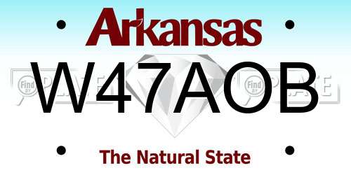 W47AOB Arkansas License Plate