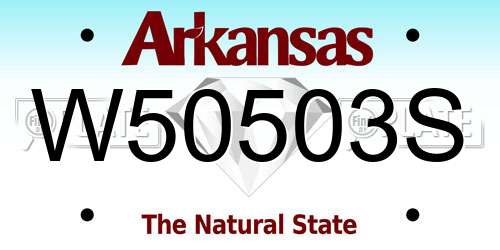 W50503S Arkansas License Plate