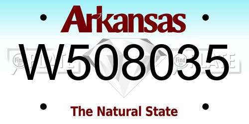 W508035 Arkansas License Plate