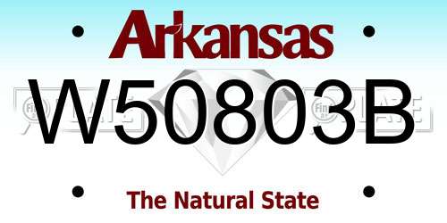W50803B Arkansas License Plate