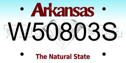 W50803S Arkansas License Plate