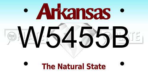 W5455B Arkansas License Plate