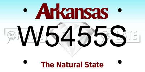 W5455S Arkansas License Plate