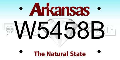 W5458B Arkansas License Plate