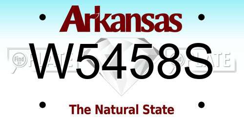 W5458S Arkansas License Plate