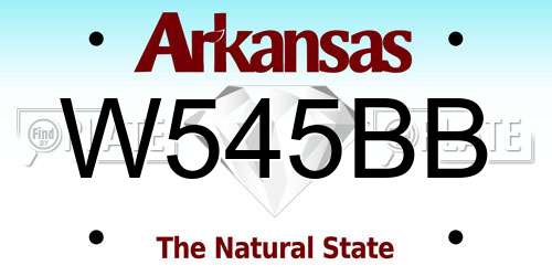 W545BB Arkansas License Plate