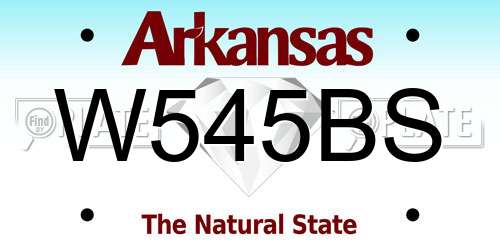 W545BS Arkansas License Plate