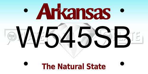W545SB Arkansas License Plate