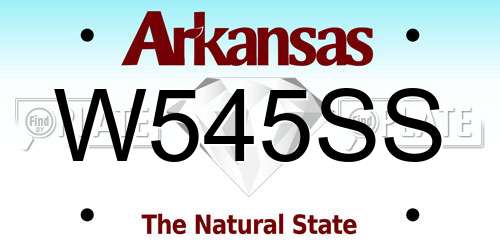 W545SS Arkansas License Plate